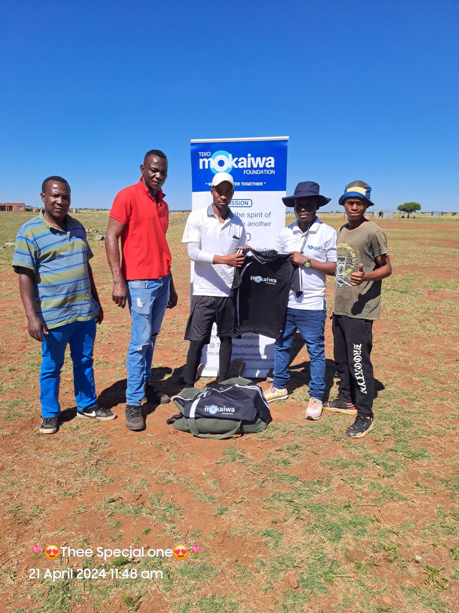 TekoMfoundation's tweet photo. Khunotswane Soccer Championship 2023 Champions 

Seven United FC  

Full soccer kit set hand over 

#Wearebettertogether https://t.co/WX4rAsOBKV