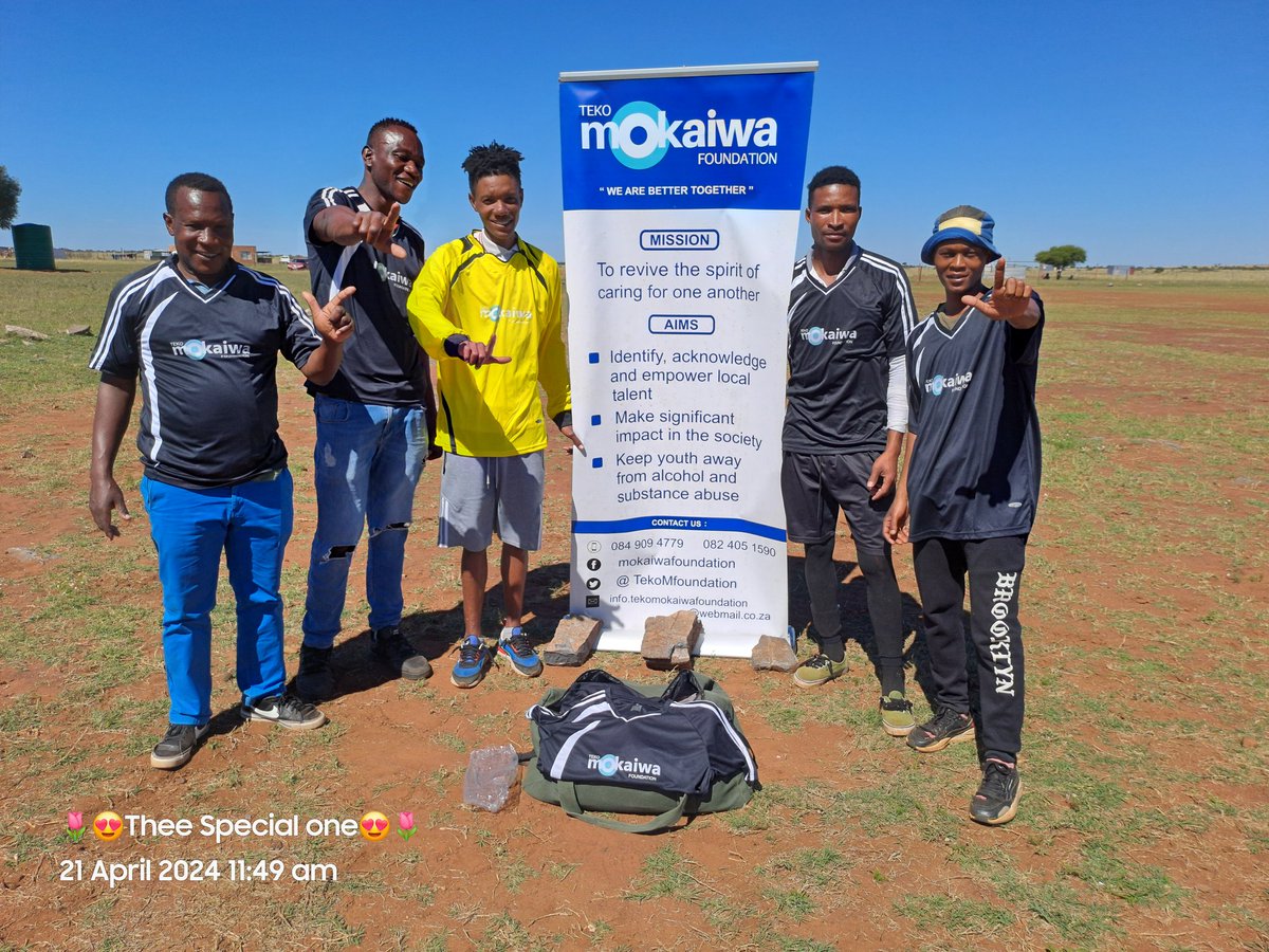 TekoMfoundation's tweet photo. Khunotswane Soccer Championship 2023 Champions 

Seven United FC  

Full soccer kit set hand over 

#Wearebettertogether https://t.co/WX4rAsOBKV