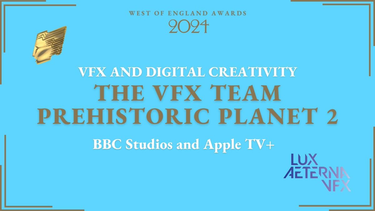 Onto our next category that celebrates innovation in VFX and Digital Creativity. Join us in celebrating our winners, the Prehistoric Planet 2 VFX team for its tremendous work @bbcstudios @AppleTV. Thank you to our category sponsor Lux Aeterna VFX! #RTSWOE