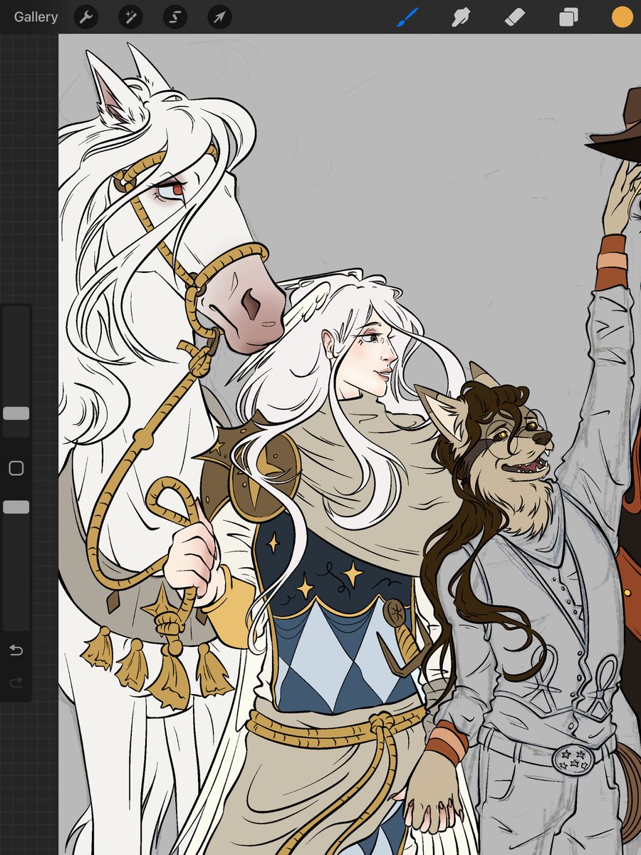 theuneasyartist's tweet photo. Angry horse Knight 😡 mad at others having fun 😡😡
—
#wip #ocart #ocartist #originalcharacter #originalcharacterart #sketch #digitalart #cowboys #western #angeloc #celestial #equineart https://t.co/yAyew3CjxZ