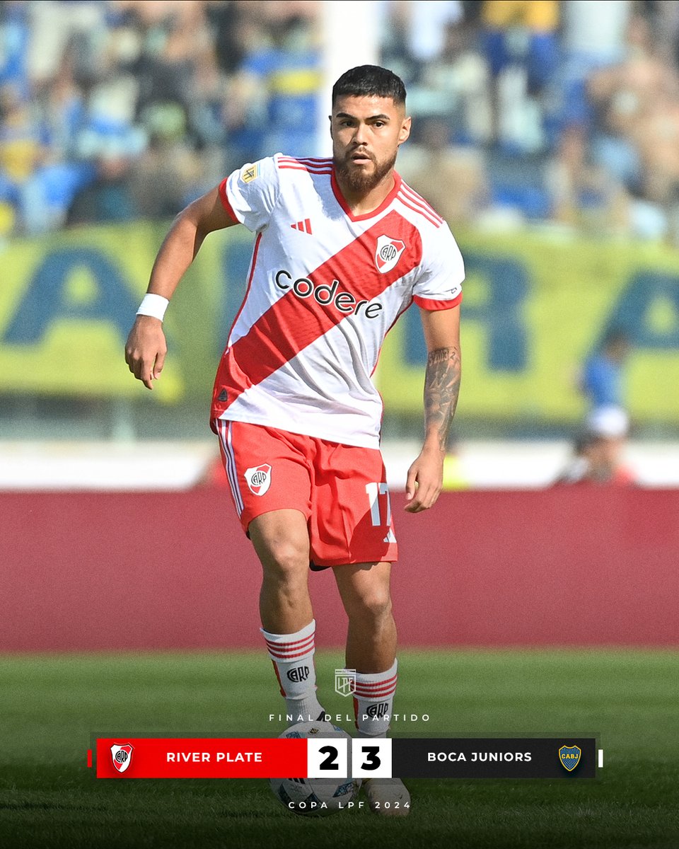 Final del partido. River 2 - Boca 3. #VamosRiver ⚪️🔴⚪️