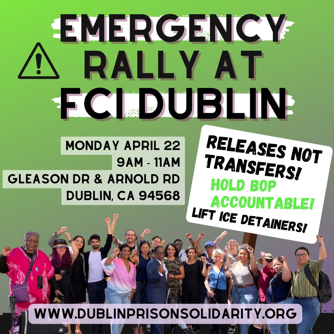 Please join us tomorrow! Our folks inside can hear us! The BOP is continuing to transfer people despite the judge’s order and our own legal action and advocacy. We will not stop fighting for our loved ones here and in BOP cages everywhere.