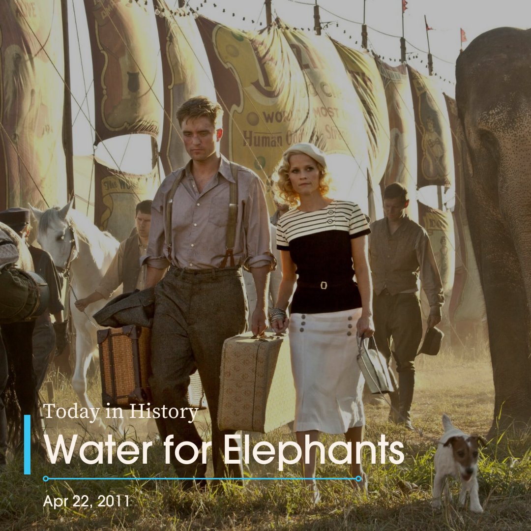 Today In History | #WaterforElephants was released on Apr 22, 2011.
Starring #RobertPattinson, #ReeseWitherspoon, and #ChristophWaltz.
🍿 movief.one/water-for-elep…
#movie #moviefone #TodayinHistory