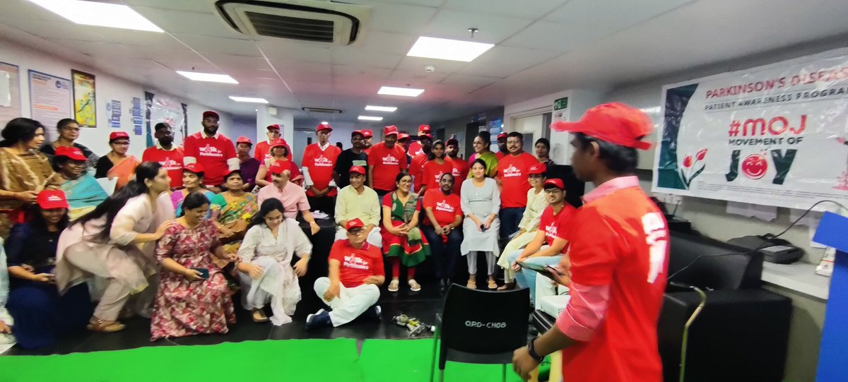 rukminimridula's tweet photo. World Parkinson’s day celebration by Parkinson Society Hyderabad and Citi Neuro centre, India - thanks to Pushpavalli and Sridevi garu for speech and yoga sessions https://t.co/MVE8SocOSe