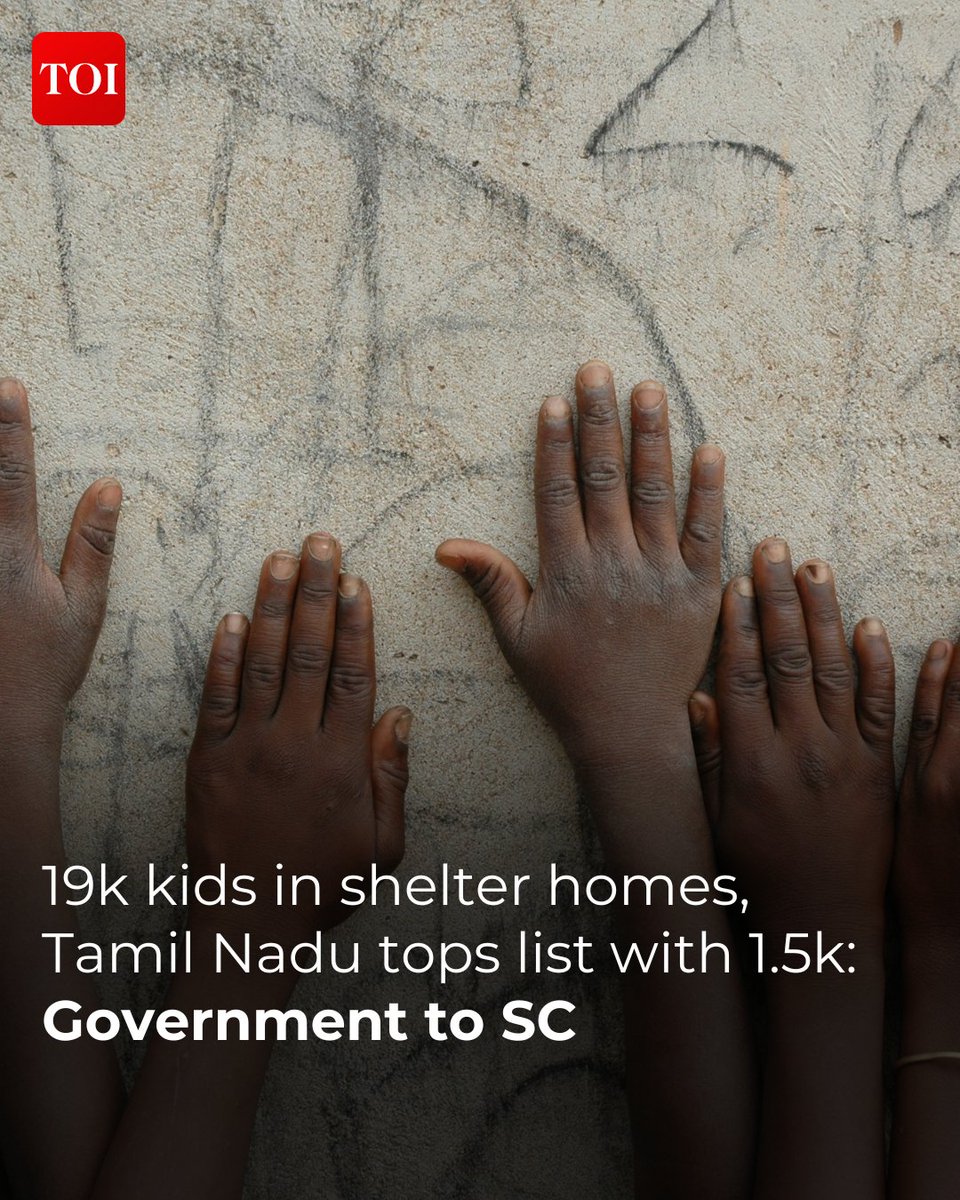 Union govt has informed SC that 18,807 orphaned, abandoned and surrendered children are awaiting adoption in child care institutions (CCIs) across India of which nearly 8,800 children have no visitation from their parents.

Details 🔗  toi.in/vd7pIb