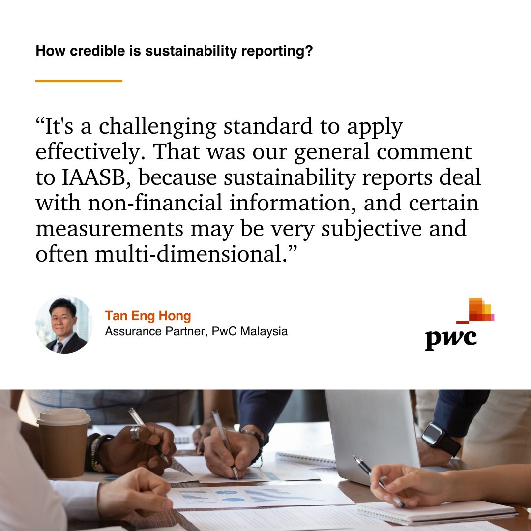 Is non-financial data the new bottom line? The rise of ISSA 5000 highlights the need for verifiable #SustainabilityReporting, but our Assurance Partner, Tan Eng Hong, raises concerns about data measurement challenges. Read the full story on The Edge: pwc.to/440DVXO #ESG