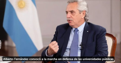 Tv_Libertaria's tweet photo. 🚨AHORA: Alberto Fernández convocó a la marcha en defensa de las universidades públicas

▶️Recordemos que Massa y el ex presidente redujeron 70 mil millones el presupuesto de la UBA en 2022/2023 https://t.co/2tKqn1QFGc