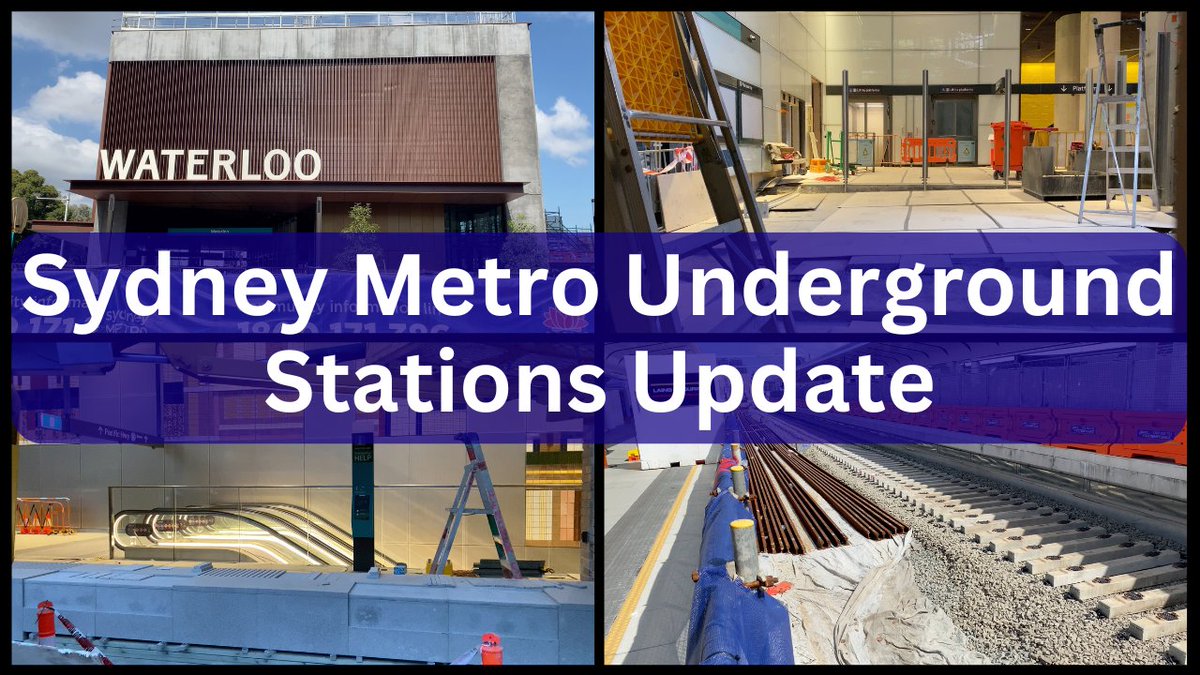 TransportVlog's tweet photo. Here's an update on the progress of Waterloo, Gadigal, Barangaroo, Victoria Cross and Crows Nest Stations. I've also included Central Station and Chatswood Dive Site as well.  Enjoy! https://t.co/pVXebWfN8q https://t.co/EqaCa8ApCv