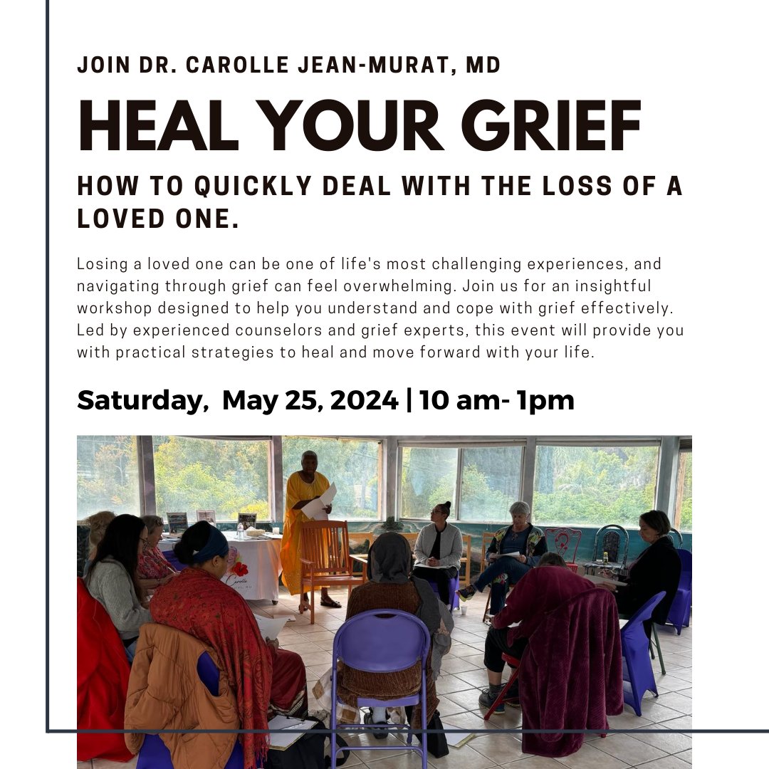 DrCarolle's tweet photo. Join us for 'Heal Your Grief' – a transformative event following the success of 'Revitalize Your Well-being'. Let's embark on a journey of healing and renewal together. Reserve your spot now! https://t.co/Owo6dxEgKm