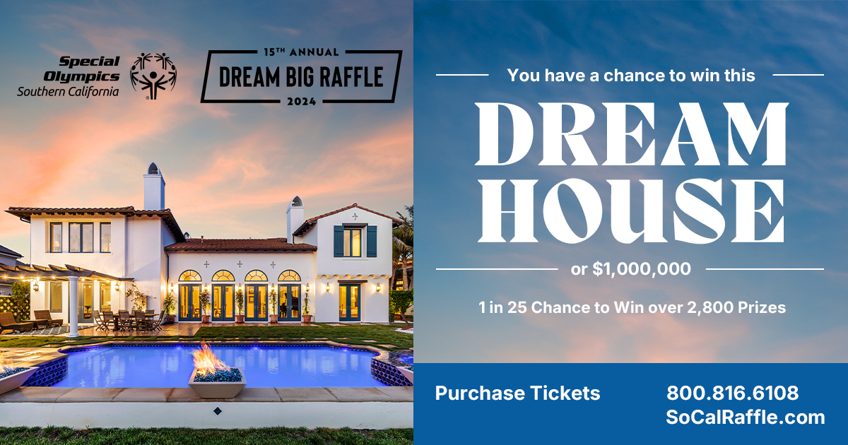 With odds of 1 in 25, your chances of winning a prize are higher than ever. Get your tickets now and support Special Olympics Southern California! Purchase Tickets: socalraffle.com #WeAreSOSC #DreamBigRaffle #DoGood #WinBig