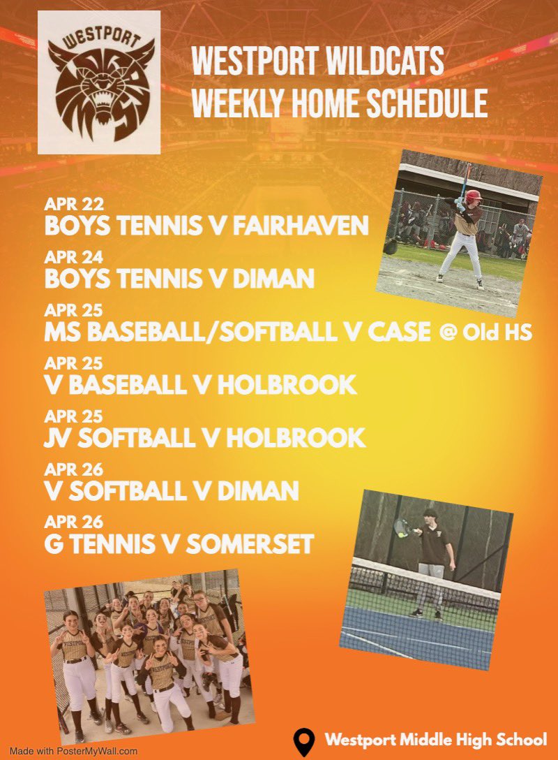 The Wildcats are back in action! Check out this week’s home schedule! #hearourroar #letsgowildcats🐾