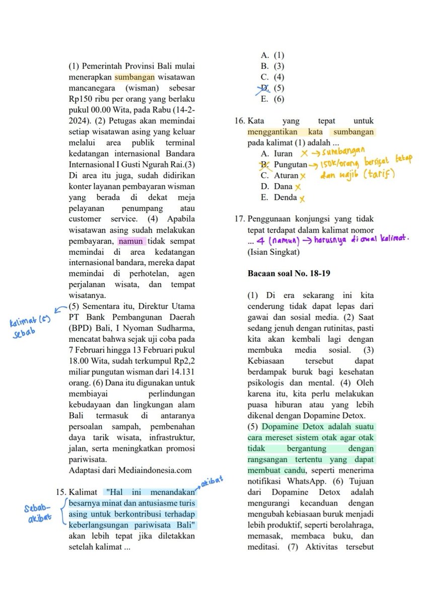 pembahasan soal kemampuan memahami bacaan dan menulis (kmbm) / pbm sainsin 7 (⁠~⁠‾⁠▿⁠‾⁠)⁠~

notes ; ada beberapa soal yg typo T__T tp aku benerin manual. so feel free to correct!!