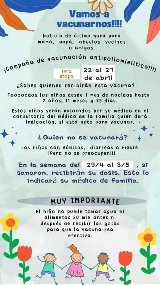 #Artemisa Desde el 22 de Abril y hasta el día 26 comenzará de forma simultánea en todo el país, la 63 Campaña de vacunación Antipoliomelitica Oral♥️. #CubaPorLaVida #CubaPorLaSalud