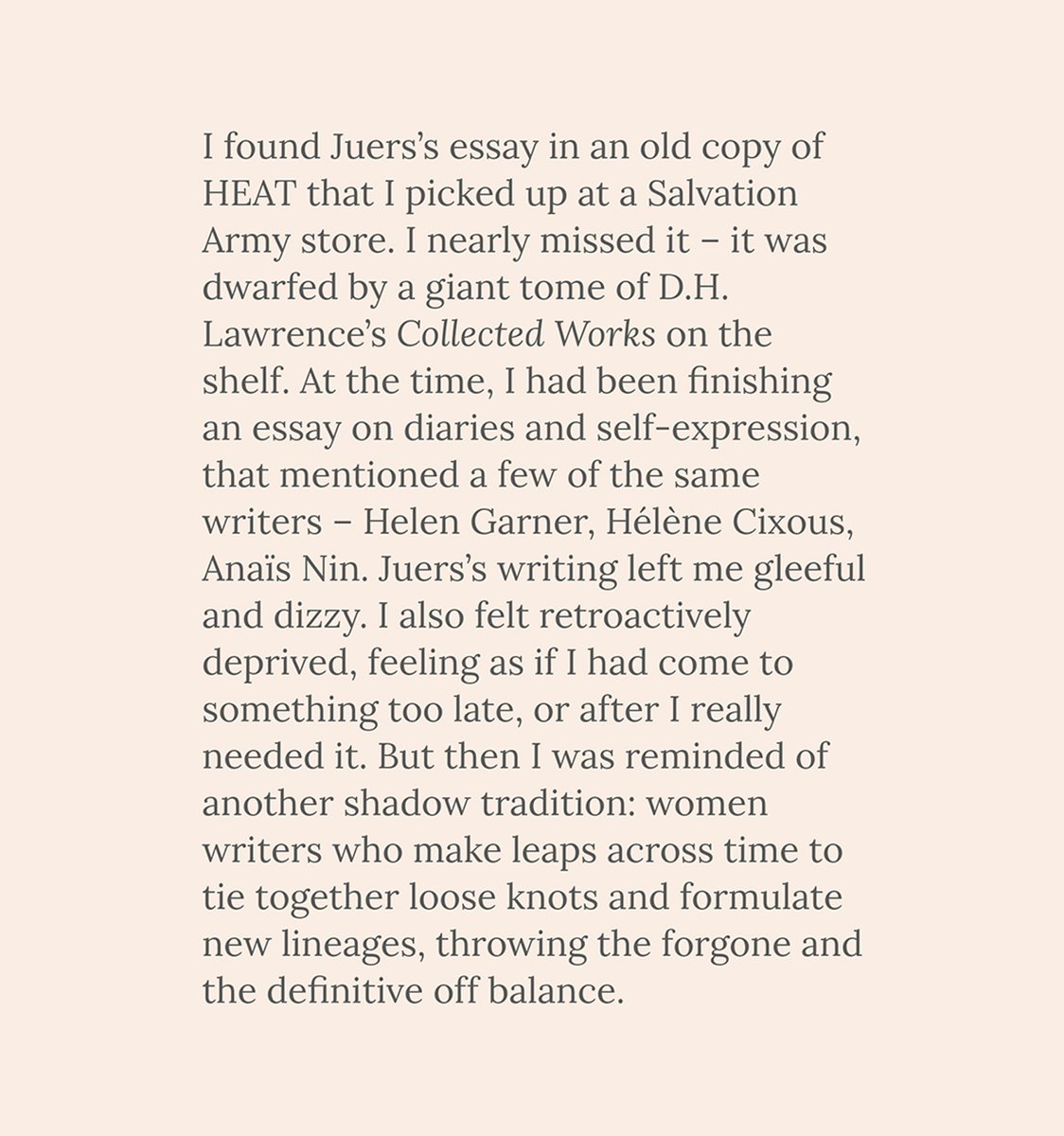From the archive 🗃️ ‘Claiming the Colossus’ by Evelyn Juers HEAT S1 N2 | Prose | 1996 | New online: giramondopublishing.com/heat/archive/j… Juers’s essay was featured in the latest RE:HEAT newsletter, with an introduction by Isabella Trimboli (excerpted here).