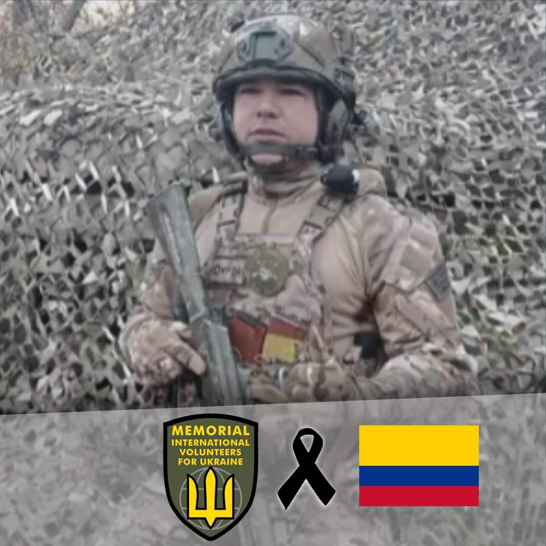 Our Beloved Colombian Brother Robinson Nerio Sanchez, who had been serving in Ukraine as a Volunteer succumbed on the Battlefield. Honor, Glory and Gratitude To Our Brother. 2024!