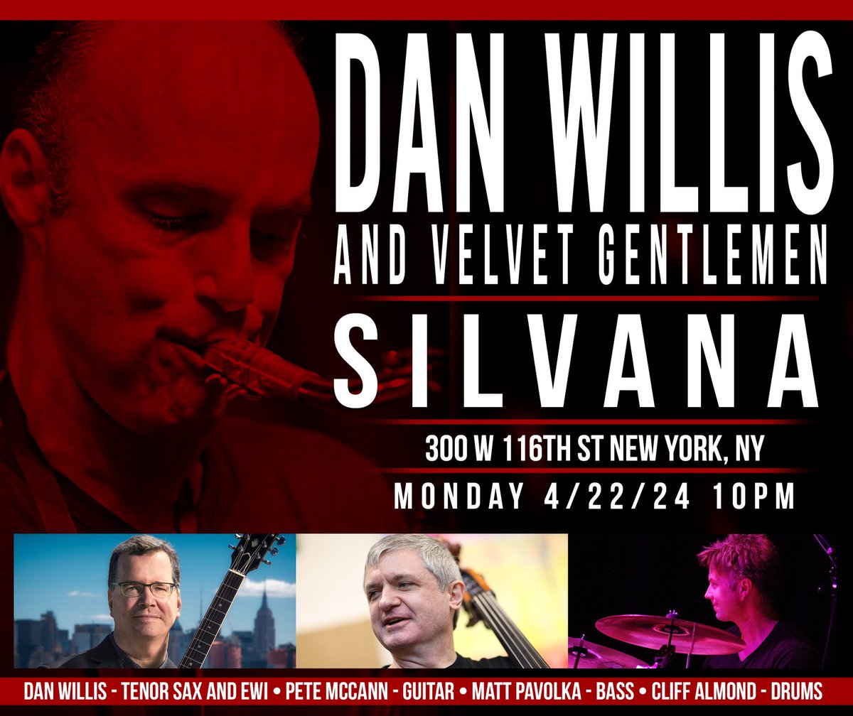 danwillismusic's tweet photo. Tomorrow night The Velvet Gentlemen return to Silvana!! https://t.co/8MVzCRGtkk