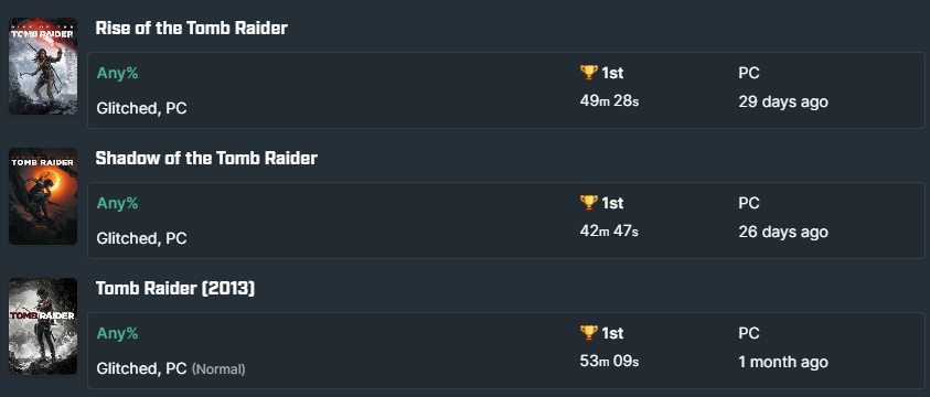 finished them up a while ago but was just waiting for verification. these runs are honestly hidden gems, surprised they didnt have more runners