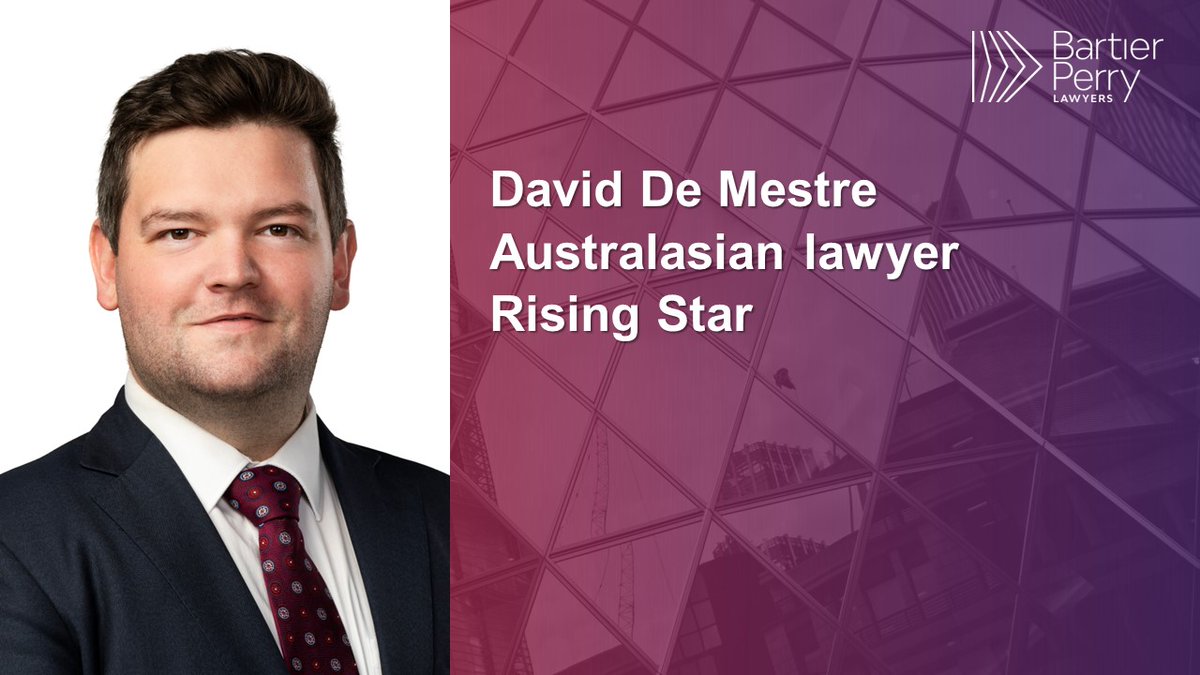 True to his nature, David de Mestre has been recognised as a Rising Star in the 2024 Australasian Lawyer awards. An active thought leader in the legal industry, David is an excellent role model of leadership and initiative. Well done, David! lnkd.in/g-cjUAnF