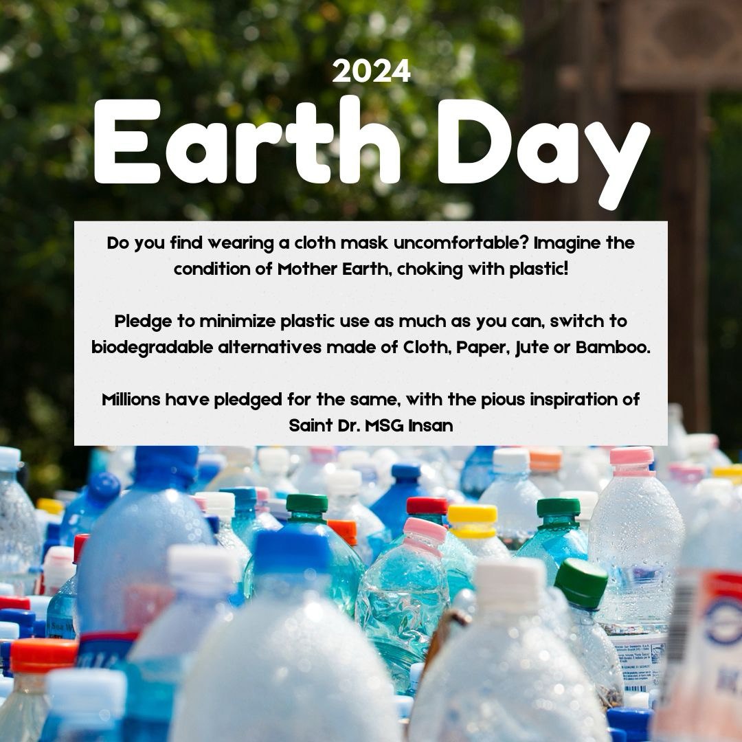 Polythene is very dangerous for the marine and aquatic animals. It also pollutes the water bodies when thrown into them. So Saint Dr MSG Insan suggested us to quit its usage and save animals, water bodies from being pollutes
#EarthDay
#EarthDay2024
#EarthDayEveryDay