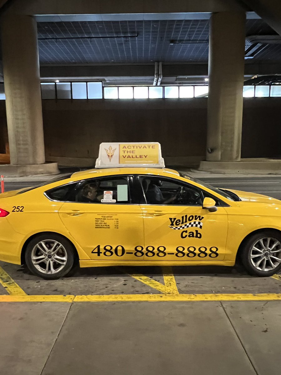 I just arrived back at the Phoenix airport and a taxi pulled up with an “Activate The Valley” sign on top. The Kenny Dillingham effect is spreading. @SunDevilSource