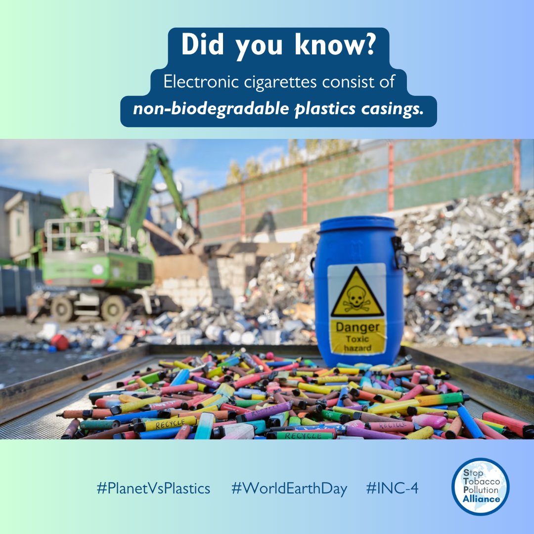 Did you know? #Ecig, with their non-biodegradable plastic casings, contribute to the plastic pollution crisis. These plastics harm marine life and ecosystems. As recommended by WHO, urgent action, including a ban on such products, is needed to protect our planet. Read more:  ...