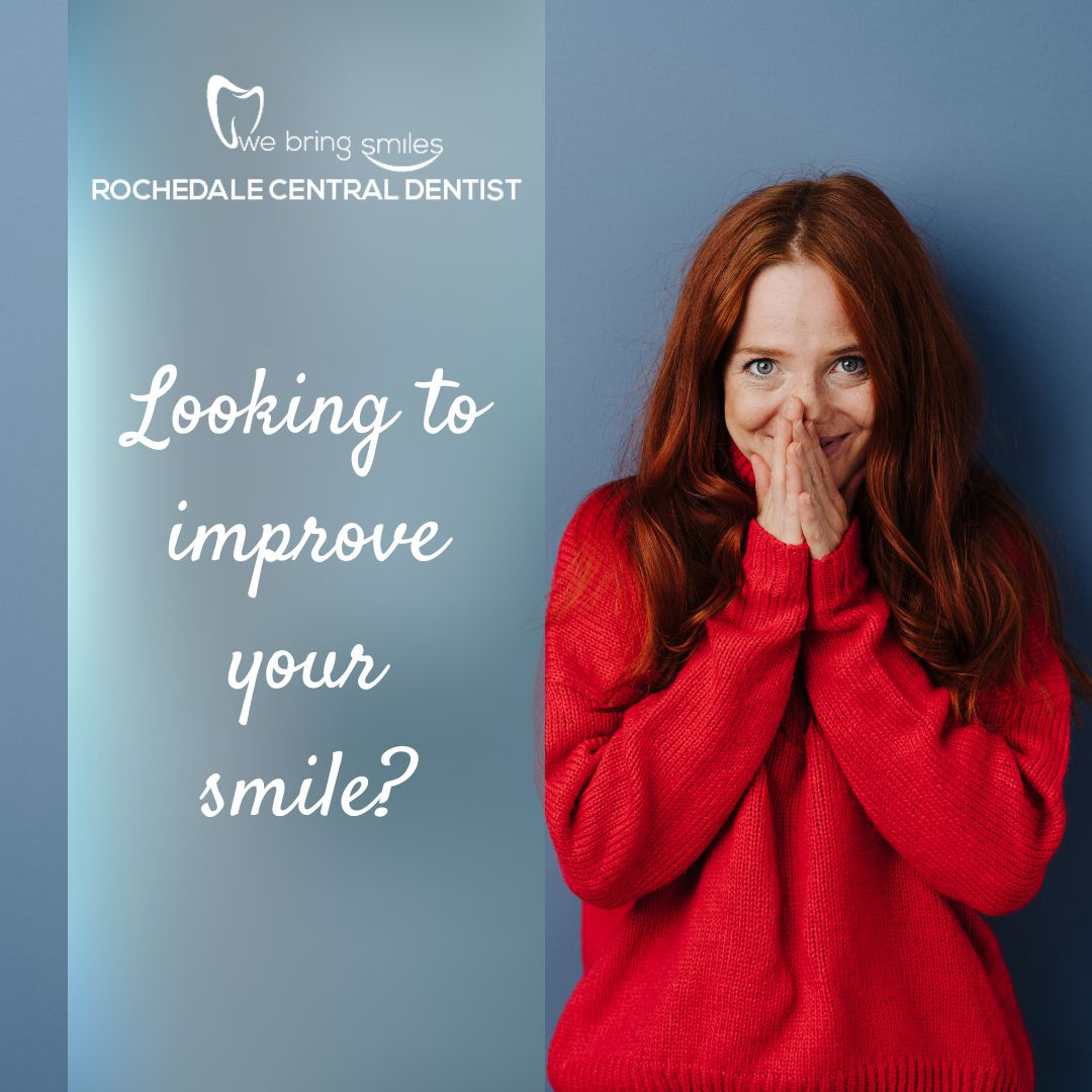 Looking to improve your smile? Ask us about our cosmetic dentistry services! From teeth whitening to veneers, we have solutions to enhance your confidence. #SmileMakeover #RochedaleDentist