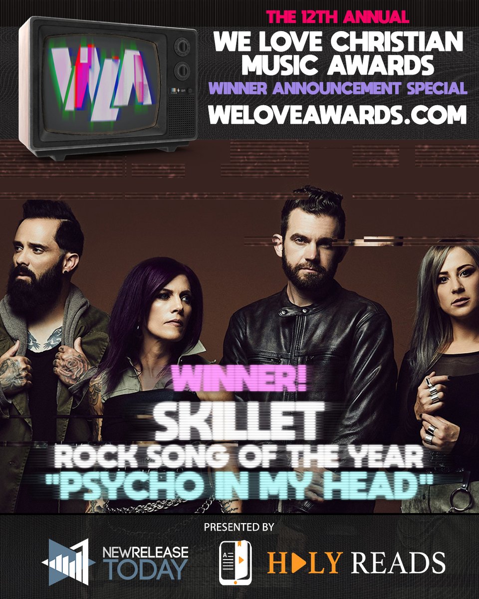 WINNER ANNOUNCEMENT: @skilletmusic won MUSIC VIDEO OF THE YEAR for 'Psycho In My Head.' Hear John's words for the fans that voted at WeLoveAwards.com.