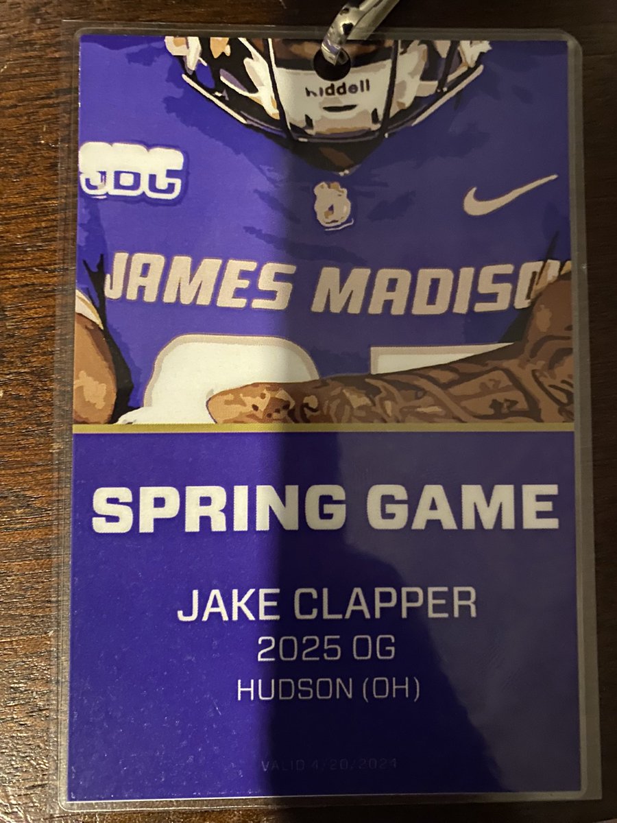 I had a great time at the @JMUFootball spring game this weekend! Thank you for having me, and I can’t wait to be back! @Coach_Smith61 @CoachZar @JMUFBRecruiting