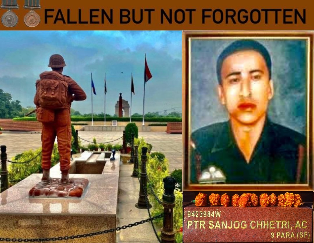 Homage to the #BravestOfTheBrave & the youngest recipient of #AshokChakra Ptr Sanjog Chhetri, #9PARA(SF), who at a young age of 21, led a team of commandos in Hill Kaka region in J&K and eliminated 3 terrorists before making supreme sacrifice #OnThisDay in 2003.