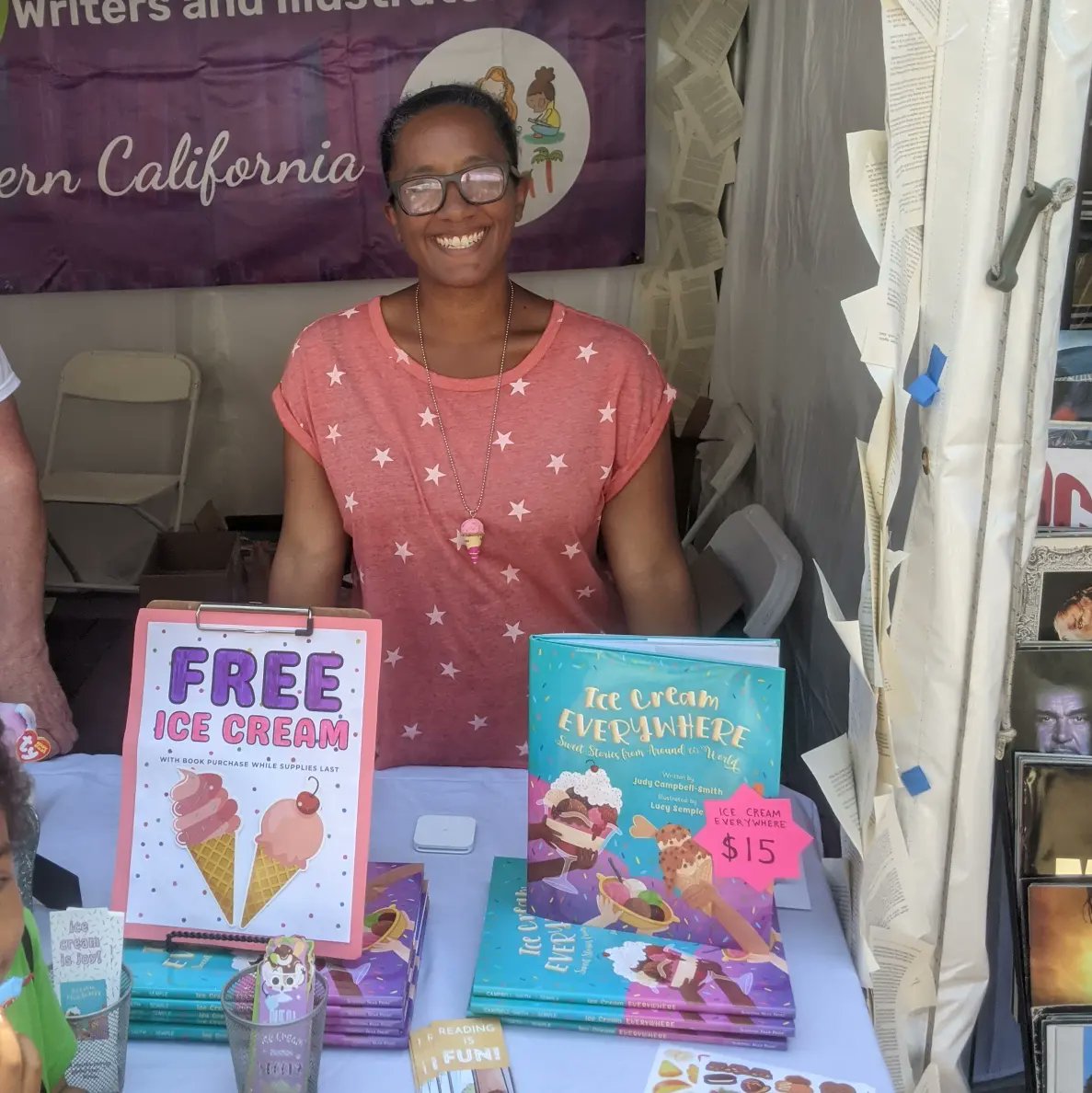 Super fun day at the @latimesfob with all the lovely folks in the @SCBWI_SoCal @SCBWISOCALLA booth! @SleepingBearBks @lucy_semple @PBbuds24