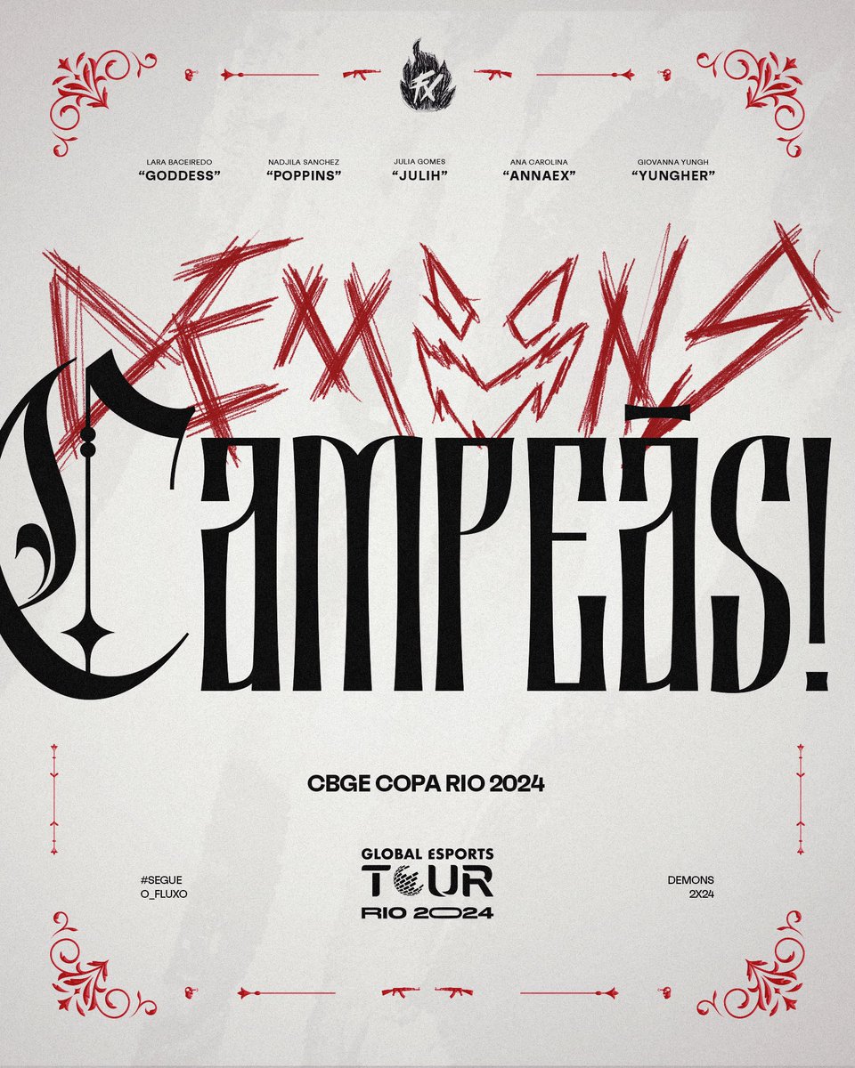 fluxogg's tweet photo. PODE COLOCAR MAIS UM NA CONTA DELAS!
O Fluxo Demons é o grande campeão do #GETRio 2024 ❤️🔥
Parabéns para as meninas que seguem AMASSANDO tudo que passa pela frente, VAMO PRA CIMA! #SegueOFX https://t.co/YgysGBH9Qu