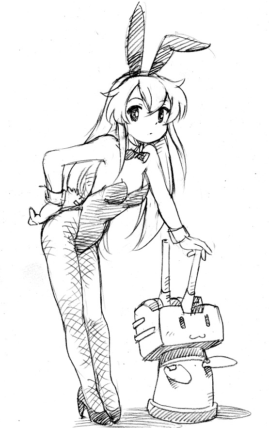 ガルパン「艦これの島風、日振と大東ガルパンの島田愛里寿#これを見た人はバニーガールをTLに」|浅利与一義遠のイラスト