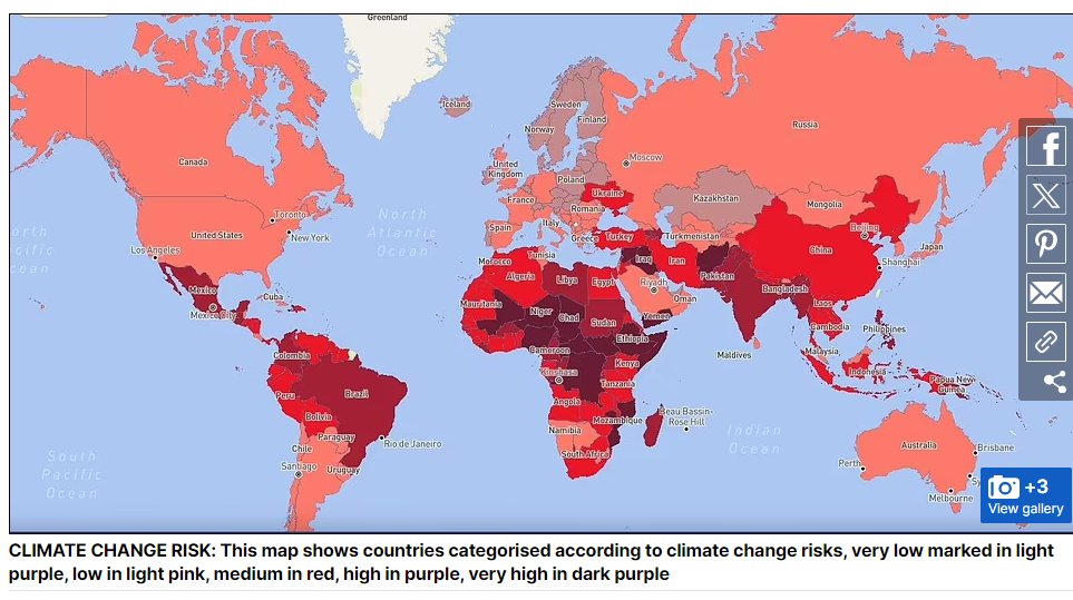 Despite Ethiopia's high climate change risk, as highlighted in recent mappings, the nation's Green Legacy initiative is a beacon of proactive environmental stewardship, with over 6.7 billion trees planted to foster sustainability and resilience. #Ethiopia #GreenLegacy 🌳🇪🇹