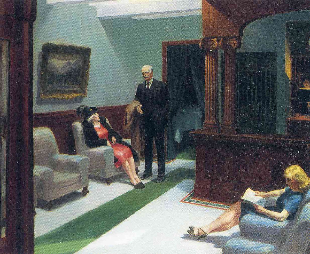 Hotel Lobby, 1943 Get more Hopper 🍒 linktr.ee/hopper_artbot