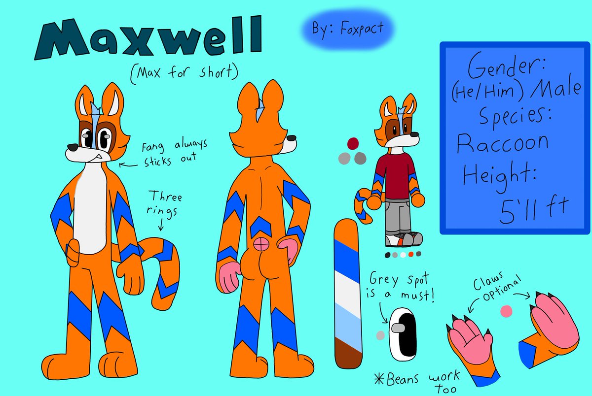 FoxPact's tweet image. Welp, here it is
Ze official Maxwell Reference Sheet!
I'm proud of this :&amp;gt;
