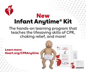 Learn the lifesaving skills of CPR with the all-New Infant CPR Anytime® Training Kit - a great solution for new parents, grandparents, babysitters, nannies, and more - in about 20 minutes in the comfort of your own home. Learn more: spr.ly/6012bZlQC #CPRwithHeart