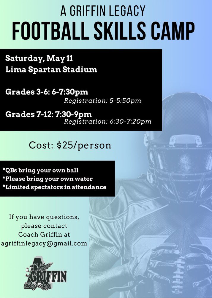 griffin_andre's tweet photo. Excited to have another great FUN camp in Lima Land! Please spread the word. https://t.co/hsVzbovZd1 #MostValuablePerson https://t.co/kbmZ2L569V