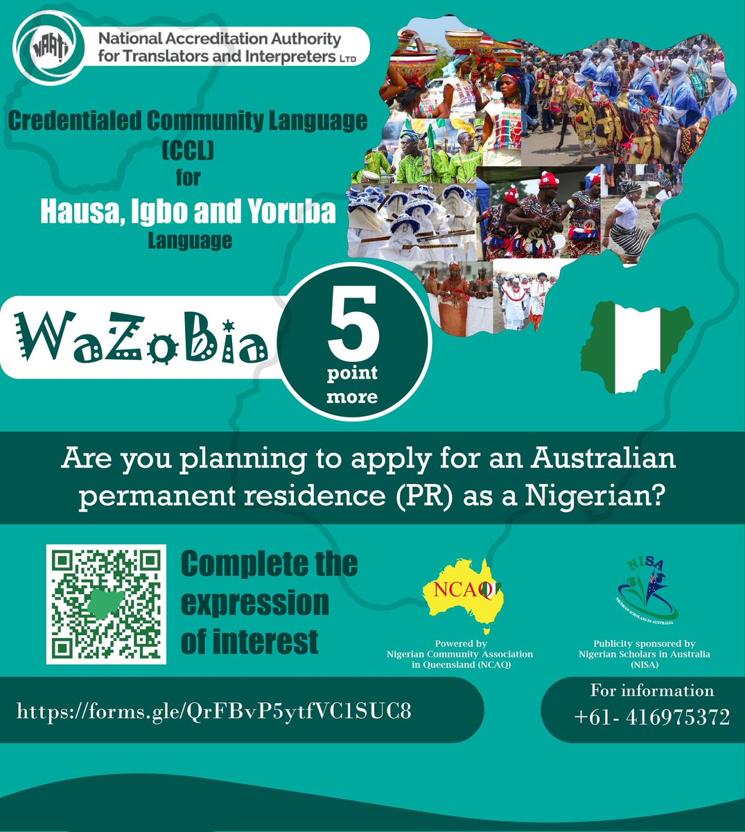 NIAUS_Community's tweet photo. GET EXTRA 5 POINTS FOR PERMANENT RESIDENCY AS A NIGERIAN

Dear Community members,

Are you planning to apply for a points-based skilled migration visa in Australia and you need additional 5 points? https://t.co/VbgPNelPEK