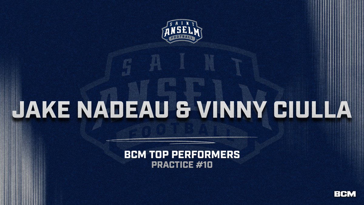 Congratulations to the #BCM Top Performers from Practice #10 🚨 Jake Nadeau 🚨 Vinny Ciulla