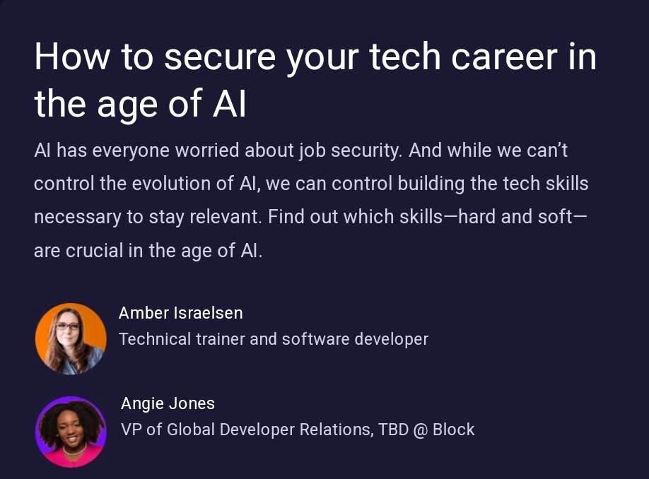 Signed up for Pluralsight's FREE #TechSkillsDay yet? I'll be speaking about how to keep your skills relevant in the age of AI 🎟 pluralsight.com/techskillsday