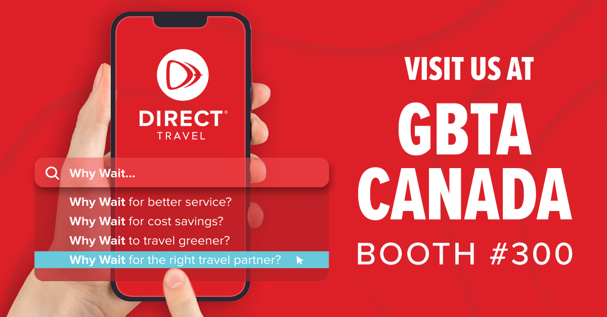 DirectTravelInc's tweet image. Will we see you tomorrow at #GBTACanada? Swing by booth 300 to see our smart solutions and learn why you don’t have to wait to find the right travel partner. Plus, ask us how to win a pair of tickets from @DeltaAirLines! bit.ly/4b4j3B6 #WhyWait #GetDirect