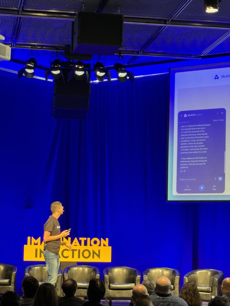 Awesome event at Imagination in Action Summit at MIT @medialab 

We live demo'd our MultiOn Agent’s capabilities by having it order a Cybertruck on stage and have one show up!