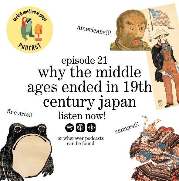 ‼️‼️ The @WeirdMedieval Podcast is back with our most confusing and controversial premise to date! Join us as we set sail to feudal Japan to meet restless samurai, magical dogs, and our weirdest subjects to date: Americans open.spotify.com/episode/4vhWwn…