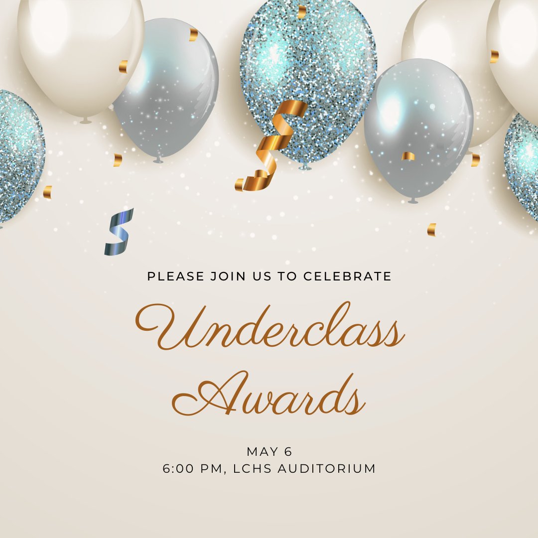 🎉 Exciting news! 🎉 We're thrilled to announce that our Underclass Awards Ceremony will be held on May 6th! 🏆 Invitations will be sent out via mail about 2 weeks before the event to our amazing students being recognized. Get ready for a night of celebration and recognition! 🌟