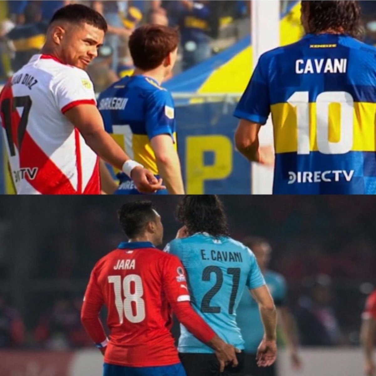 ChilensisFutbal's tweet photo. Paulo Díaz y un flashback a Cavani en el Superclásico. https://t.co/P1e65rgTAM