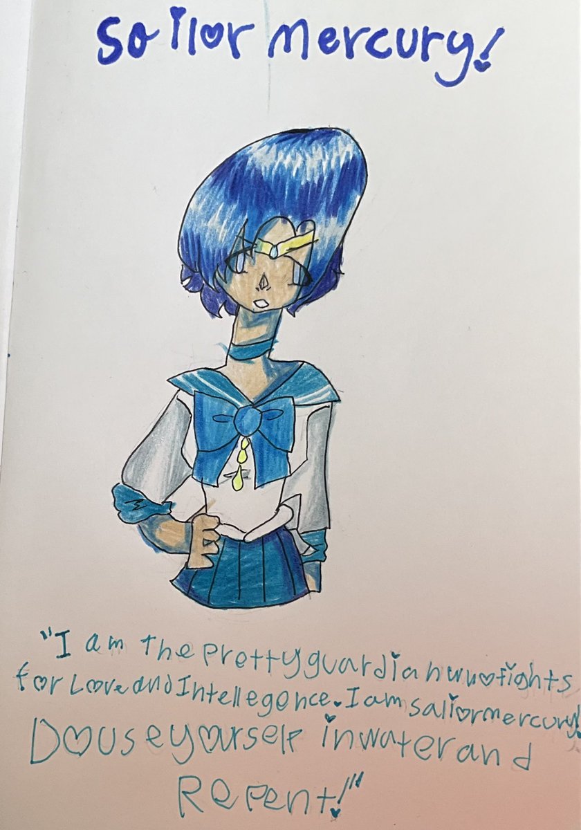 Why does it look like that. Im never drawing traditionally again. #SailorMercury #Sailormoon #fanart