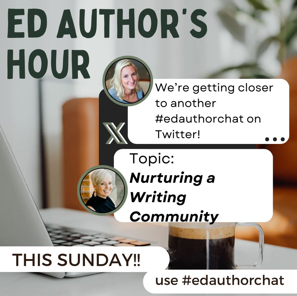 Starts in about 90 min…we hope to see new & familiar faces 😁 #edauthorchat #edchat #WritingCommmunity
