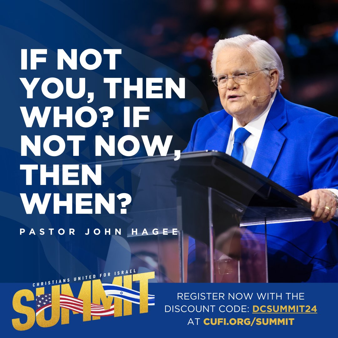 Now more than ever, we need to show the Jewish people they are not alone. Register today to join us at our annual Summit on July 28-30th as Christians from across the country stand up and speak out on Capitol Hill in support of Israel. cufi.org/summit/ #Israel