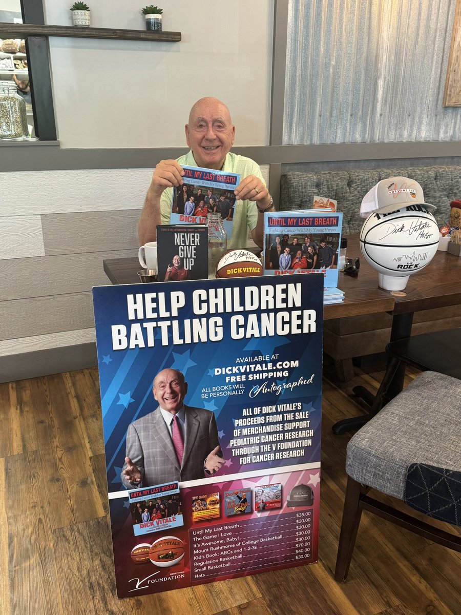 If u r looking to be
MOTIVATED pls get an autographed copy of my new book “UNTIL MY LAST BREATH”  $$$ will go to <a href="/TheVFoundation/">The V Foundation for Cancer Research</a>  for Pediatric Cancer Research - get copies at dickvitale.com