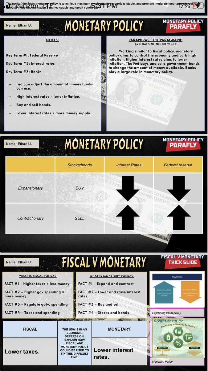 DHelmEDU's tweet image. I’m always mixing and matching different options for fiscal and monetary policy lessons.  Among the kids that completed these #eduprotocols …they tested at 90% or higher, a full 20% higher than those that did not complete them.  Sizable jump for 1 day or work! #tlap #sschat